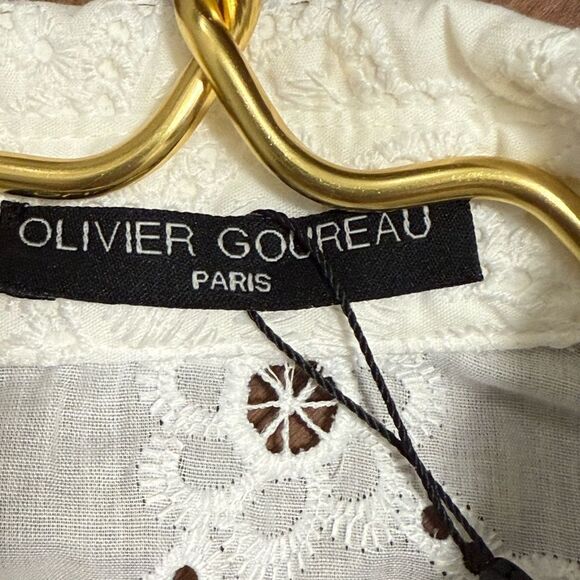 NWT Eyelet Embroidered White Long Sleeve Women’s Blouse. Size Small. - Picture 7 of 10